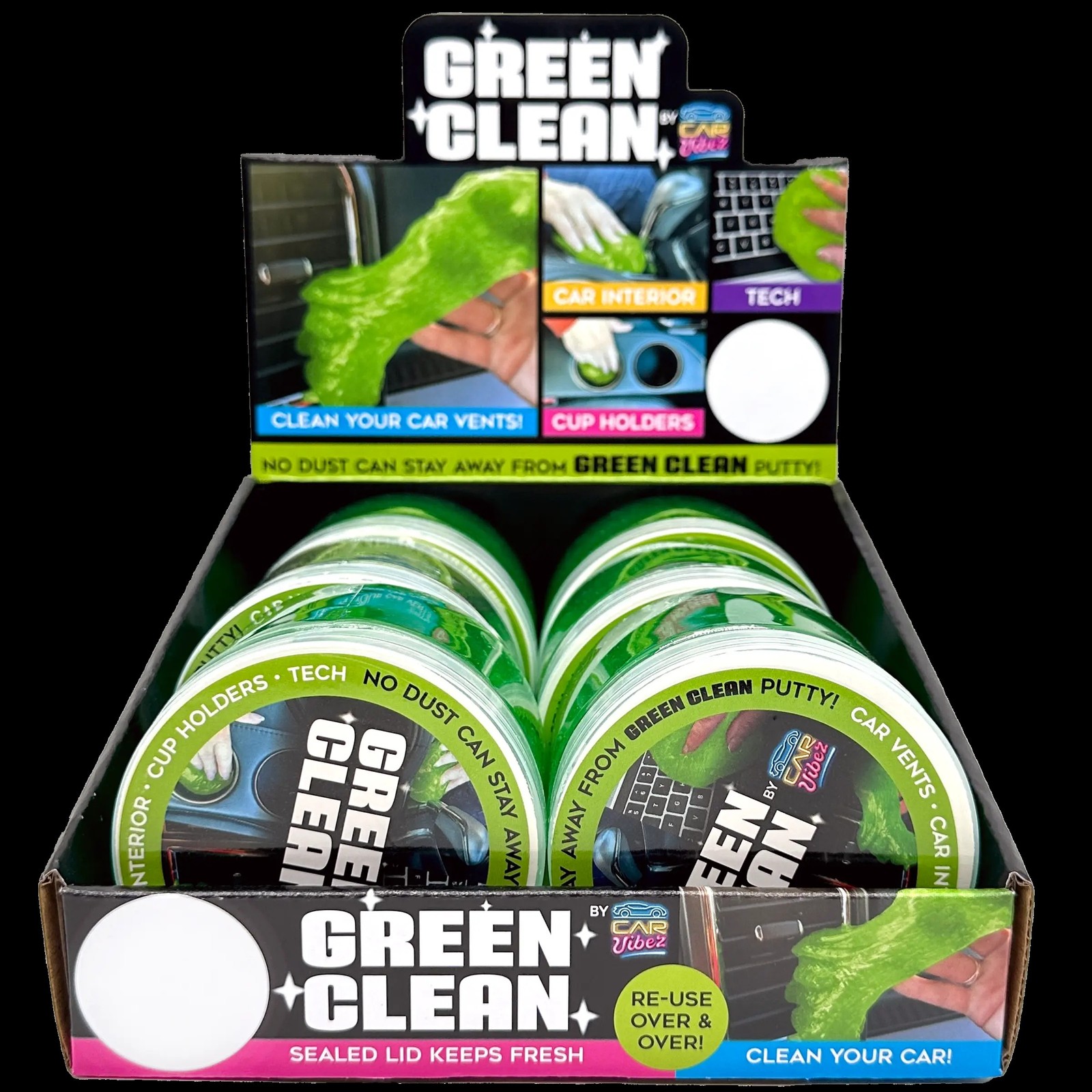 Car Putty Green Clean Car and Technology Slime (2 PACK)