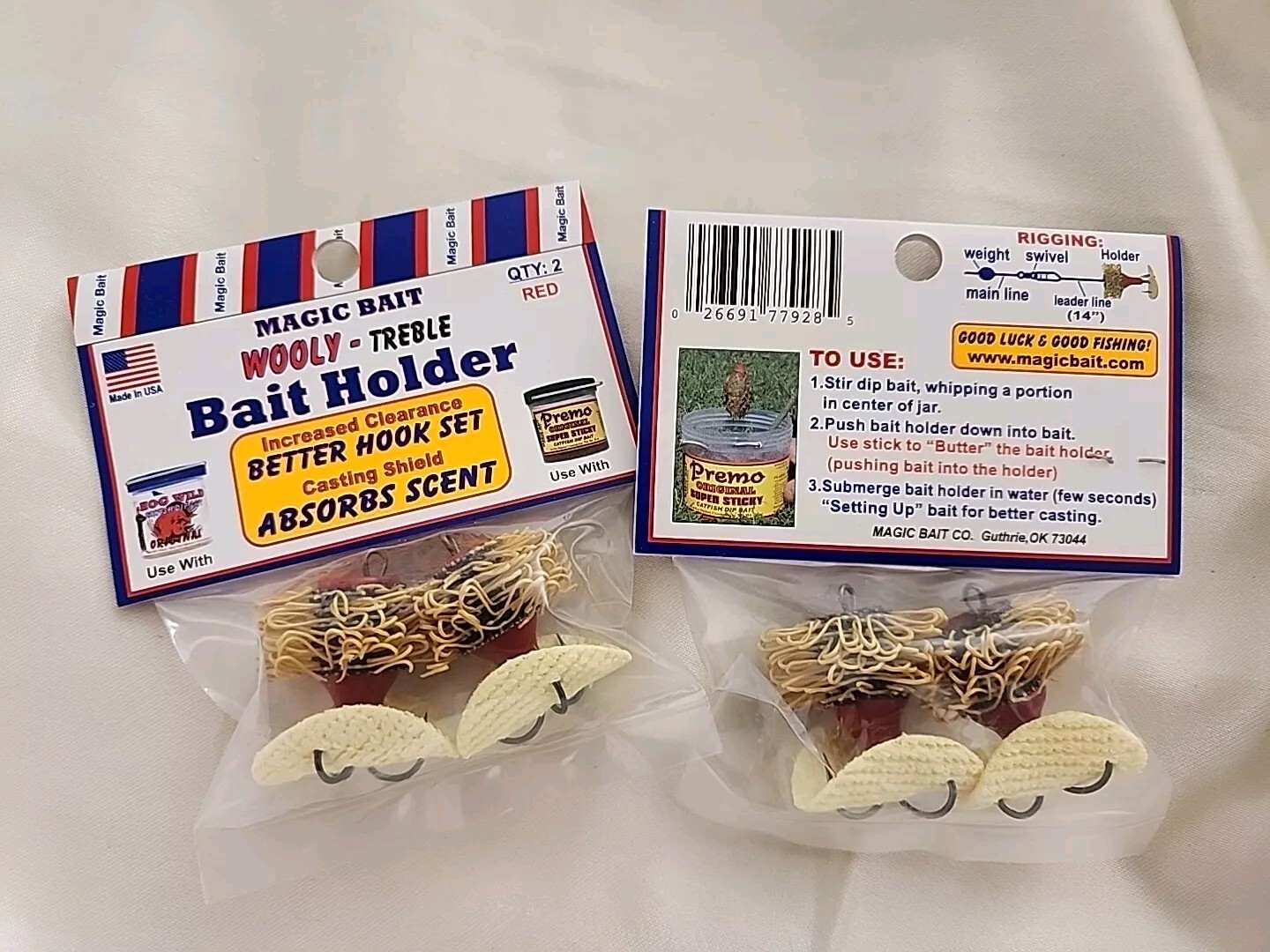 2 Magic Bait Wooly Bait Holder - Heavy Duty Single Hook