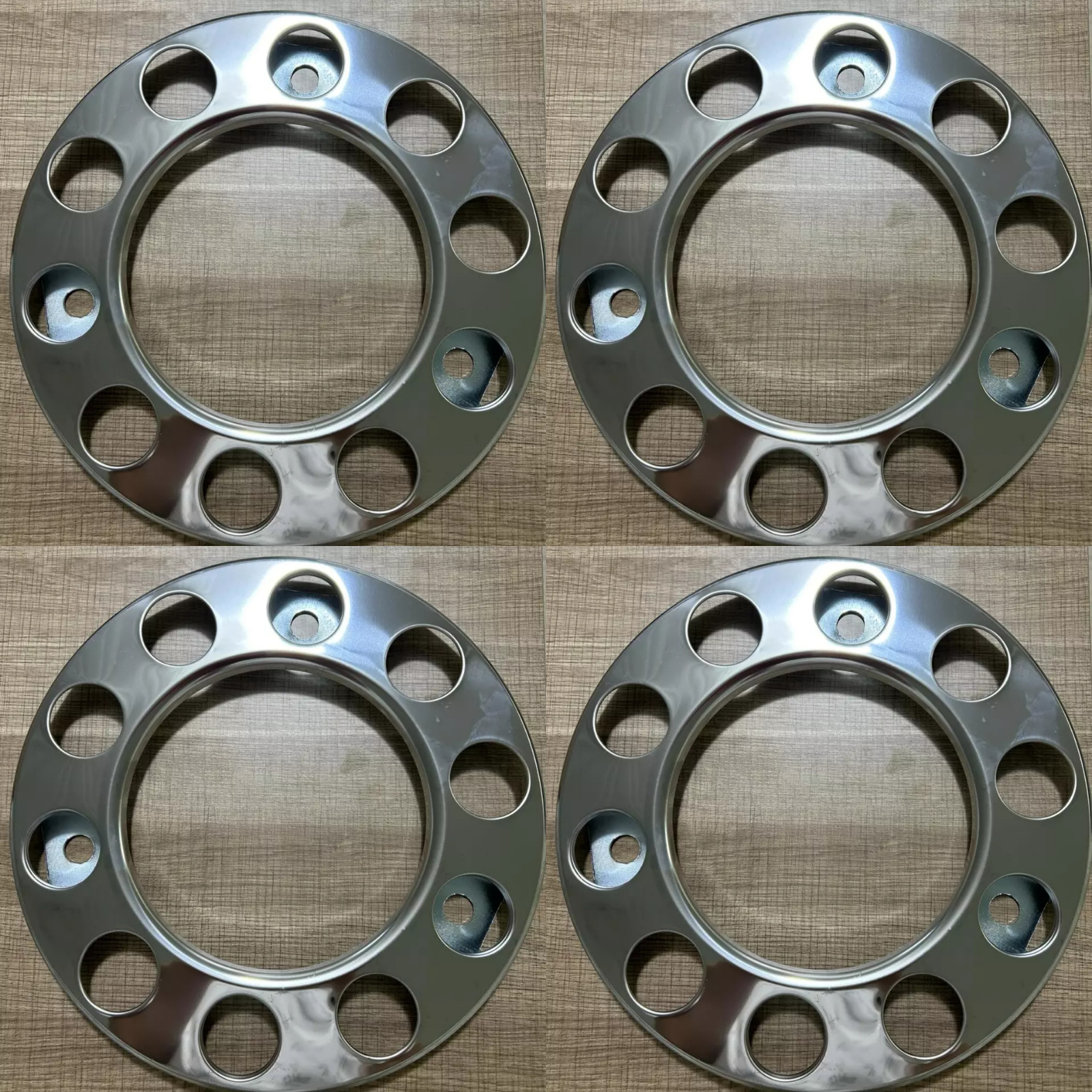 4Pcs Stainless Steel Wheel Trims Covers Stee 22.5" for Volvo Mercedes MAN Iveco