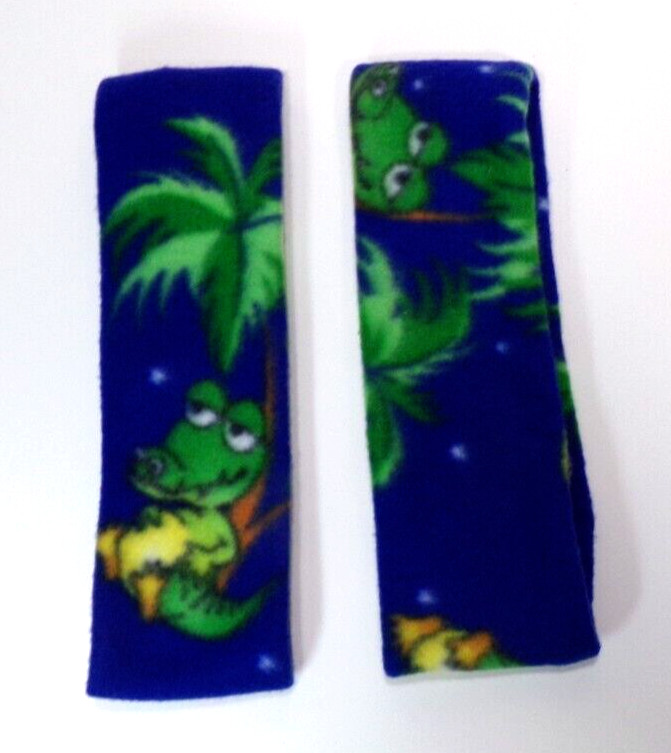 2  Fleece Headbands   HAPPY ALLIGATOR   Warm HEAD BAND Handmade   H88CR