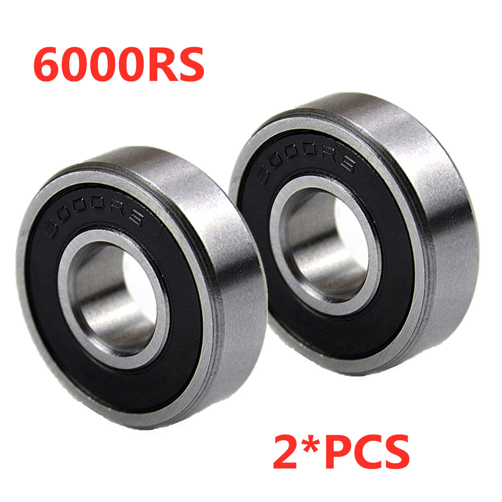 2x 6000RS Steel Rubber Sealed Bearings Deep Groove Wheel Ball Bearings 10x26x8mm