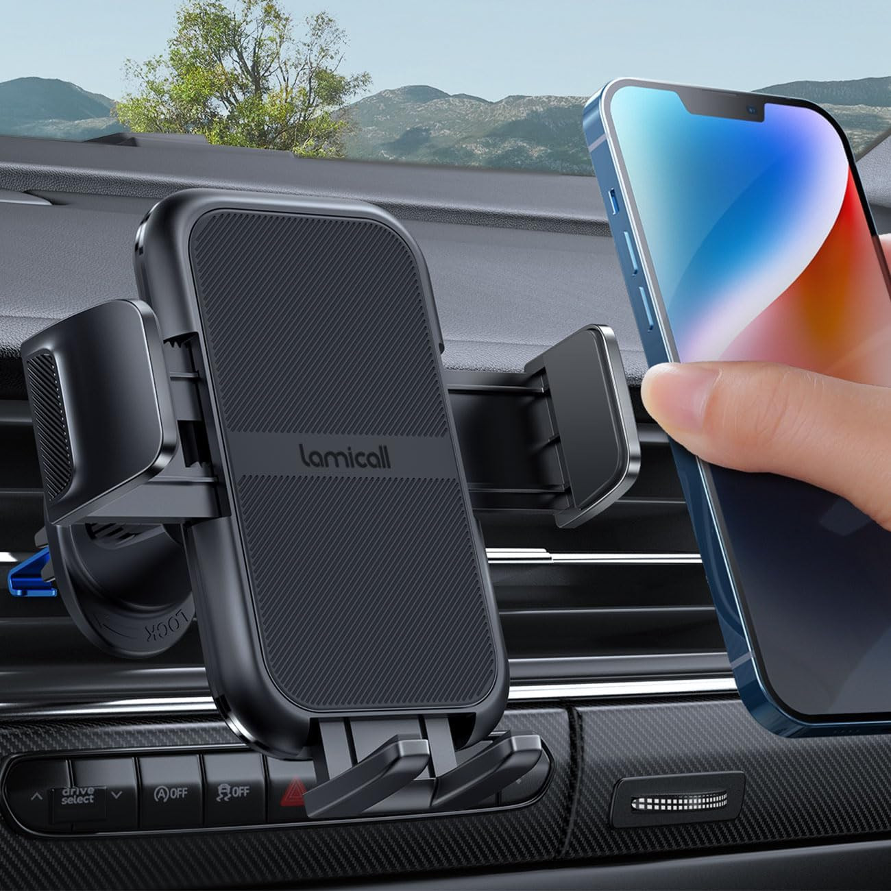 Lamicall 2025 Wider Clamp & Metal Hook Car Phone Holder Vent [Thick Cases Friend