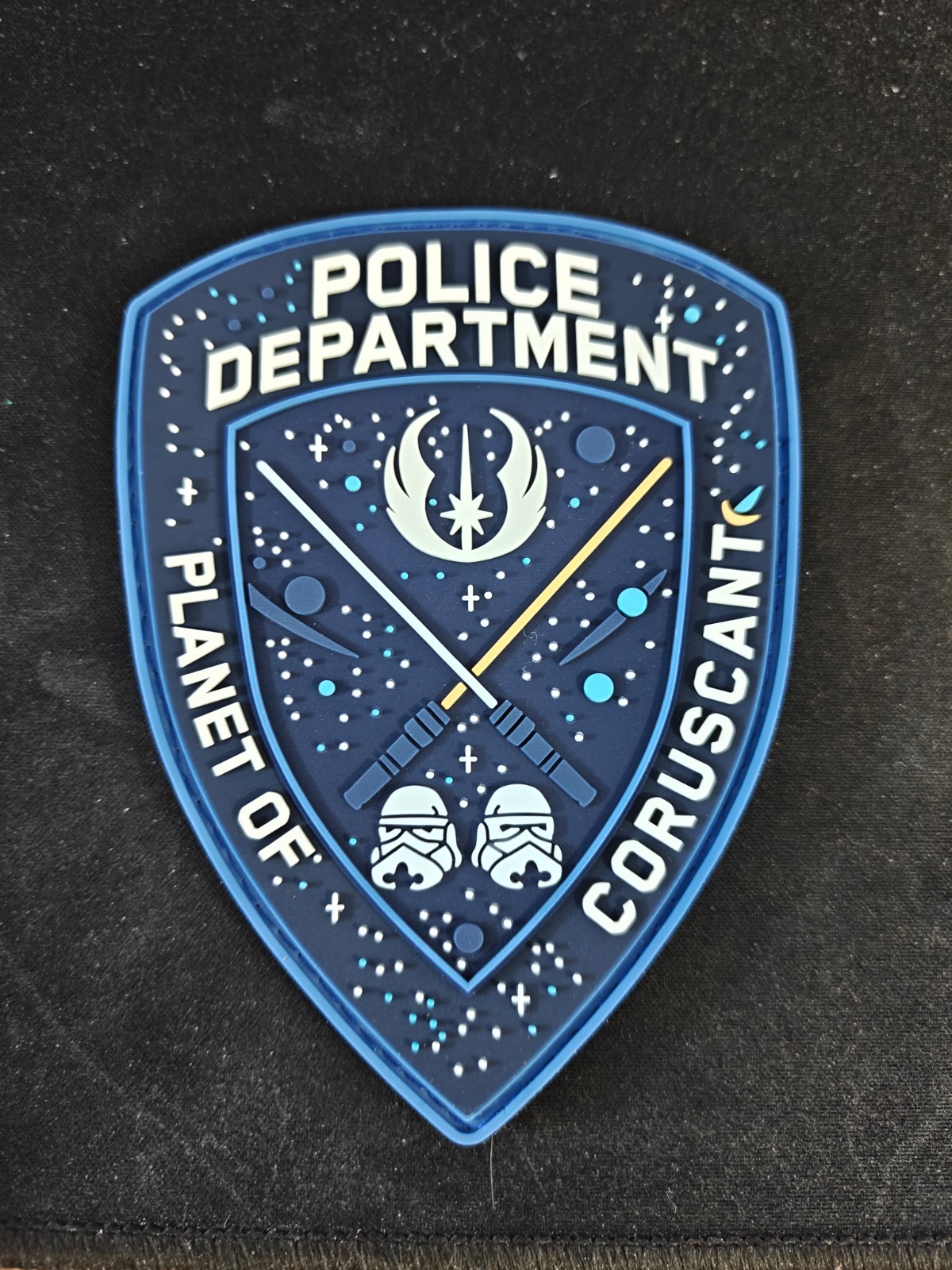 Collectible NYPD Star Wars Planet of Coruscant PVC Patch with hook/look back