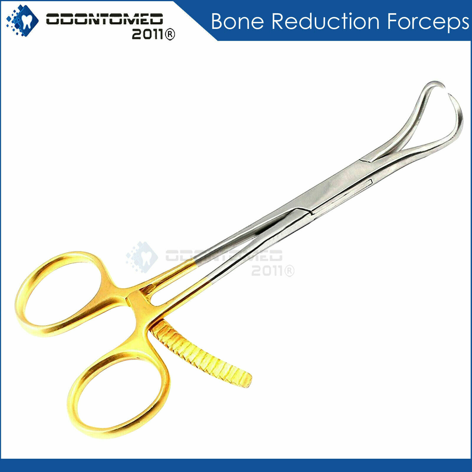 Bone Reduction Forceps 17cm Gold Plated with one side long ratchets Orthopedic