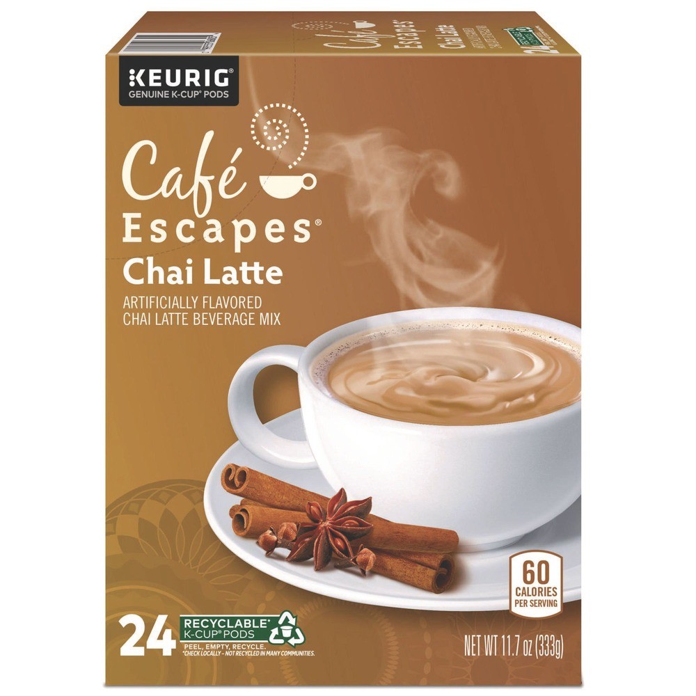 Cafe Escapes 6805 K-Cups - Chai Latte (24/Box) New