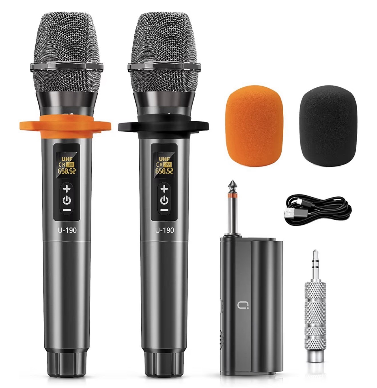 UHF Dual Wireless Microphone System U-190 Plug & Play Open Box