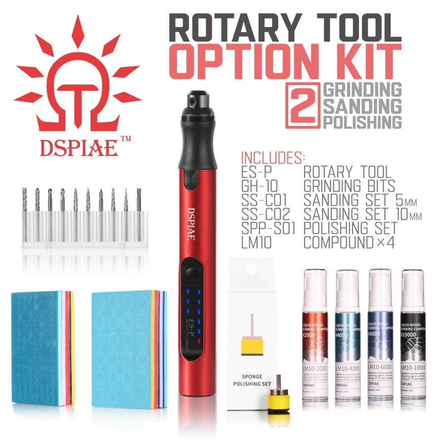 DSPIAE: Portable Electric Rotary Tool Set - [Option Kit 2] - ES-P