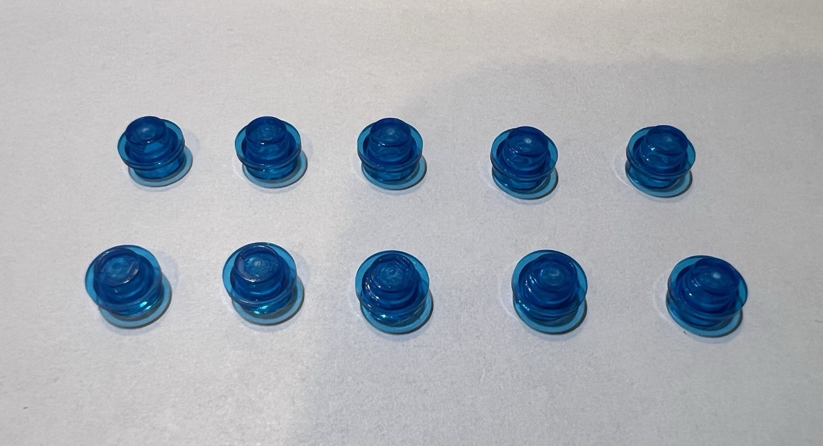 Lego Lot Of 10 1x1 Round Plate With Stud Trans Blue Transparent City New Part