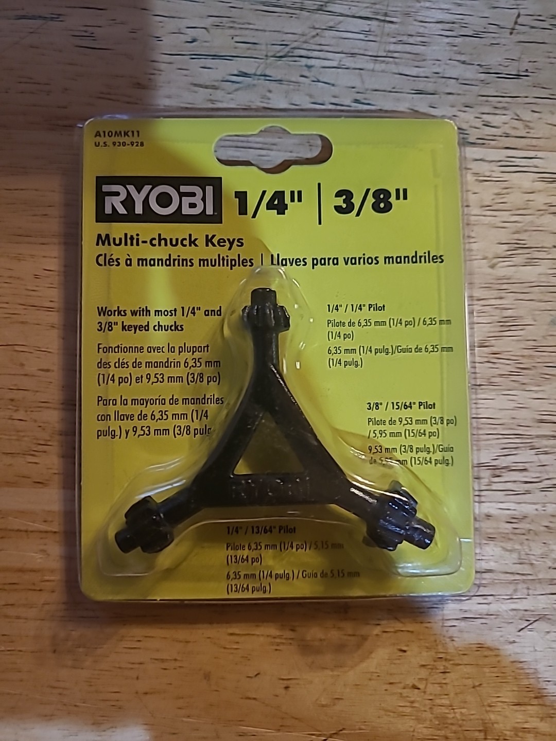RYOBI- MULTI-CHUCK KEYS - 1/4" & 3/8" A10MK11 Bb