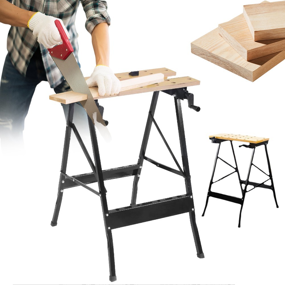 Foldable Wooden Workbench Bench Work Portable Clamping Folding Worktop Table DIY