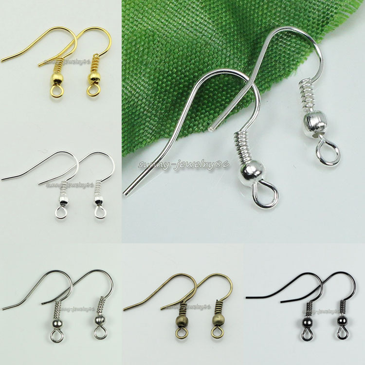 Wholesale 18mm 300pcs/500pcs Earring Hooks Coil Ear Wires Jewelry Findings