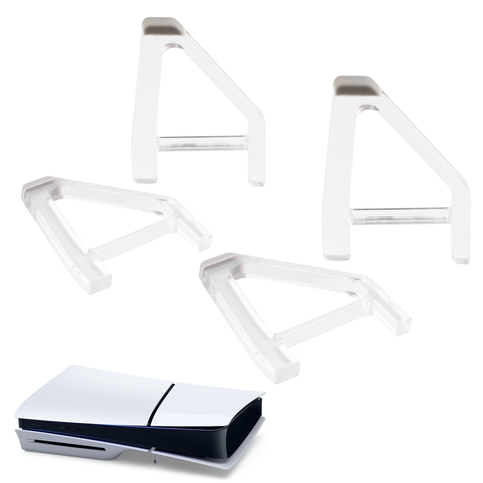 YIBEICO Stand for PS5 Slim Disc Edition SLIM Disc*4pcs, transparent