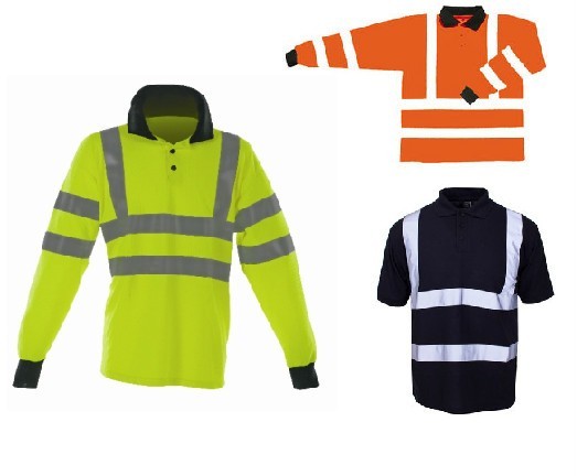 Navy Orange  and Yellow Fire Retardant Anti-Static Polo Shirt