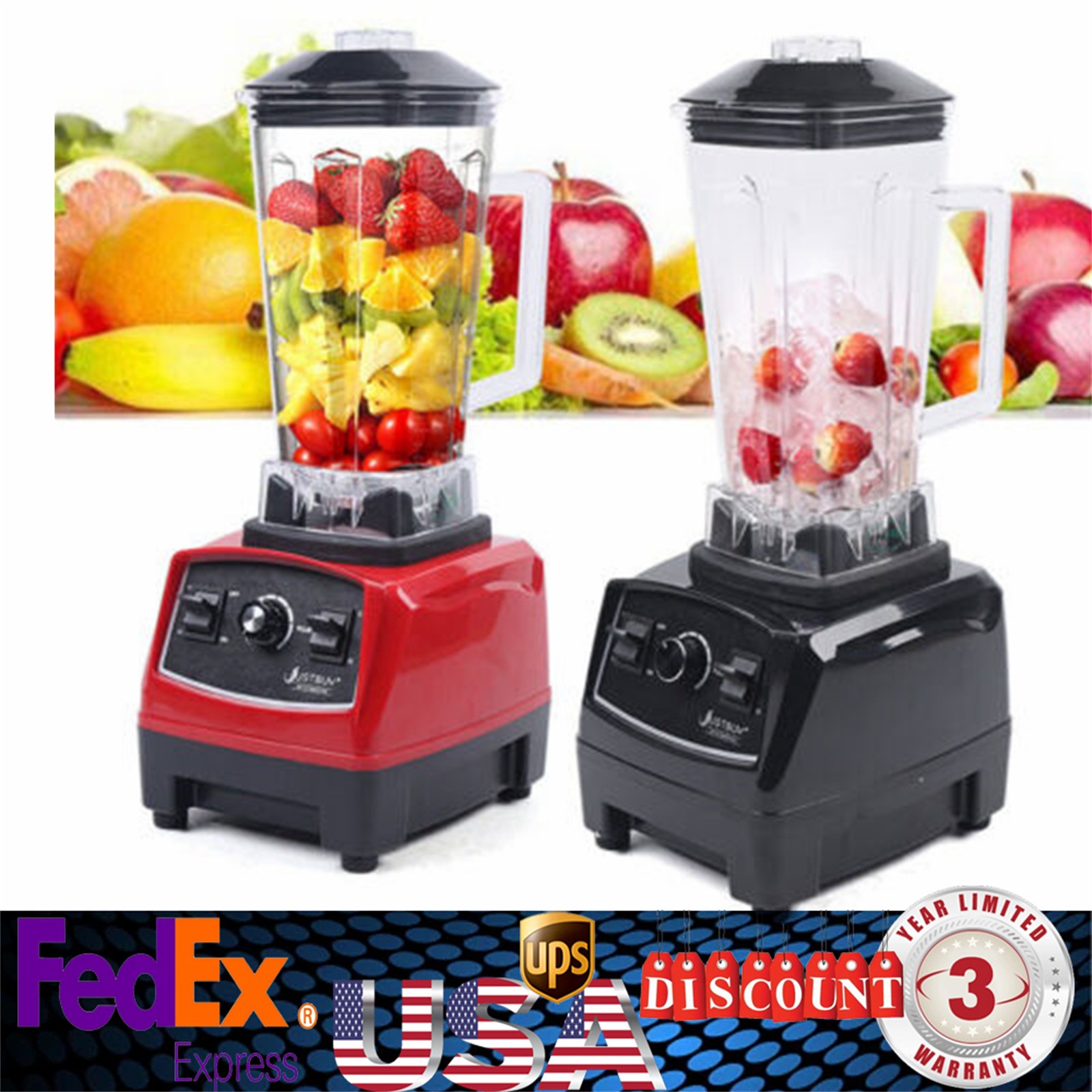 2L 1500W Heavy Duty household Grade Blender Mixer for Juicer Food Fruit Ice 3HP
