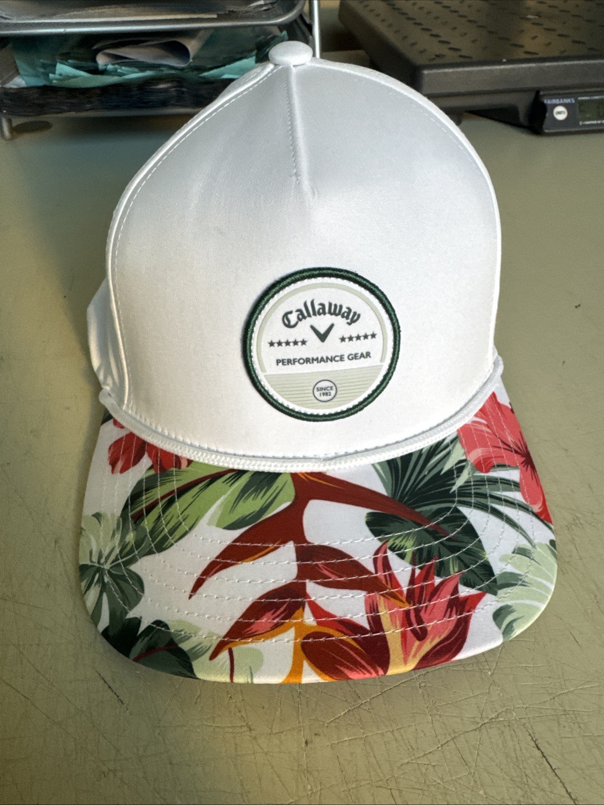 Callaway Bogey Free White Tropical Adjustable Snapback Golf Hat Cap