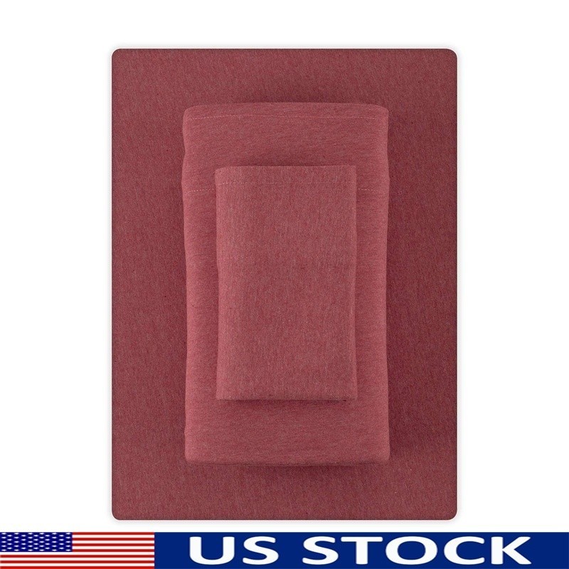 Ultra Soft Jersey Knit Sheet Set Adults Breathable Durable Cozy Bedding 3 Pieces