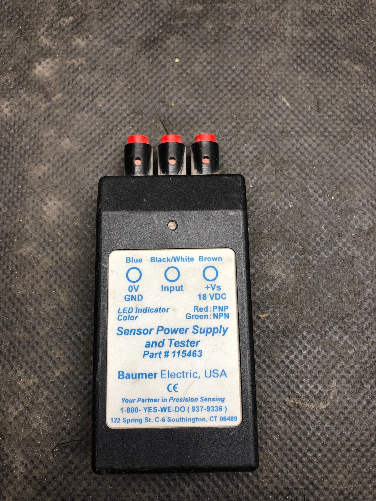BAUMER ELECTRIC SENSOR POWER SUPPLY AND TESTER PART 115463