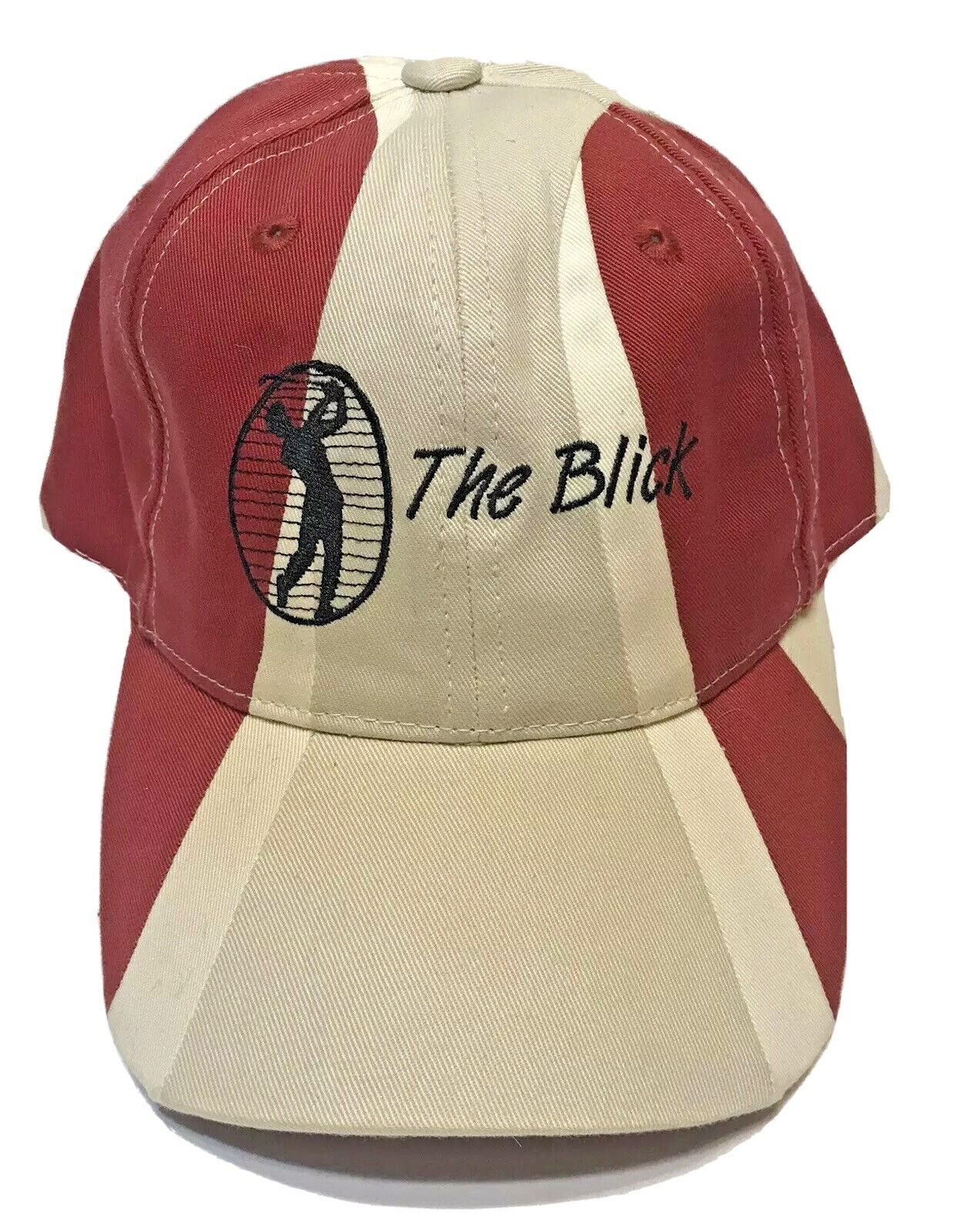 The Blick Town Talk Golf Ball Cap Red Tan White New