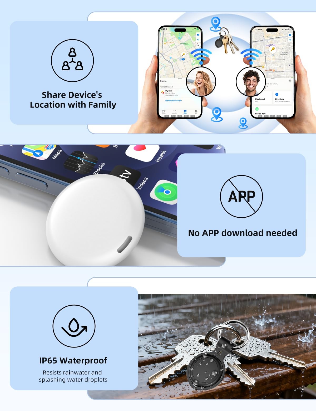 [Apple MFi Certified] Air Tracker Tags-4 Pack, Bluetooth Tracker Smart Tag, W...