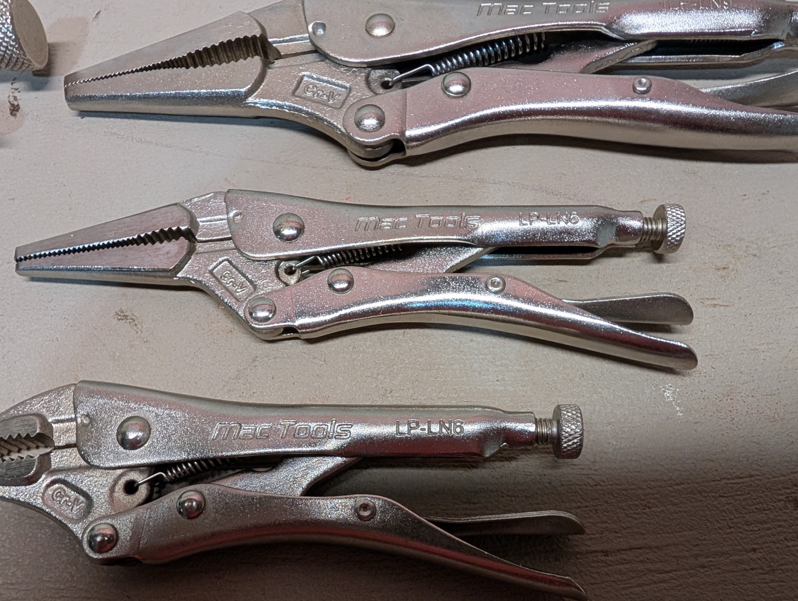 New Old Stock Mac Tools 5 Pc Locking Combination Vice Grip Pliers Set