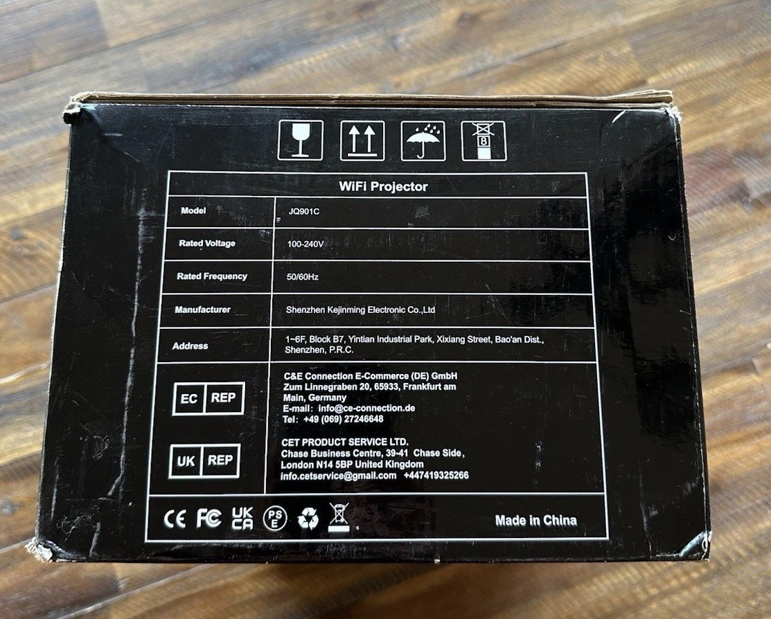 Howwoo WiFi & Bluetooth Projector Home Theater - JQ901C - Open Box