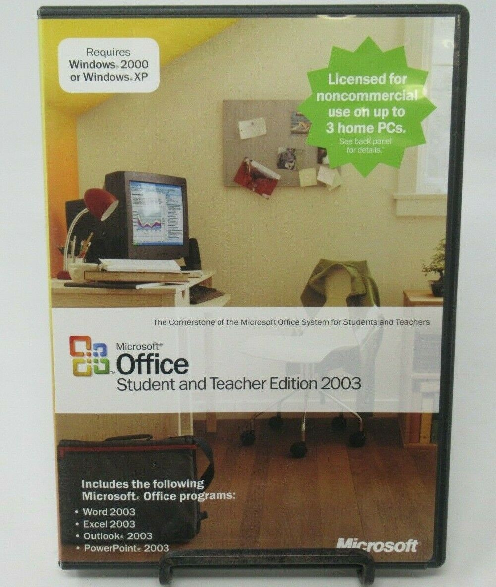 MICROSOFT OFFICE STUDENT & TEACHER EDITION 2003 CD & PROD.KEY, WIN 2000/XP
