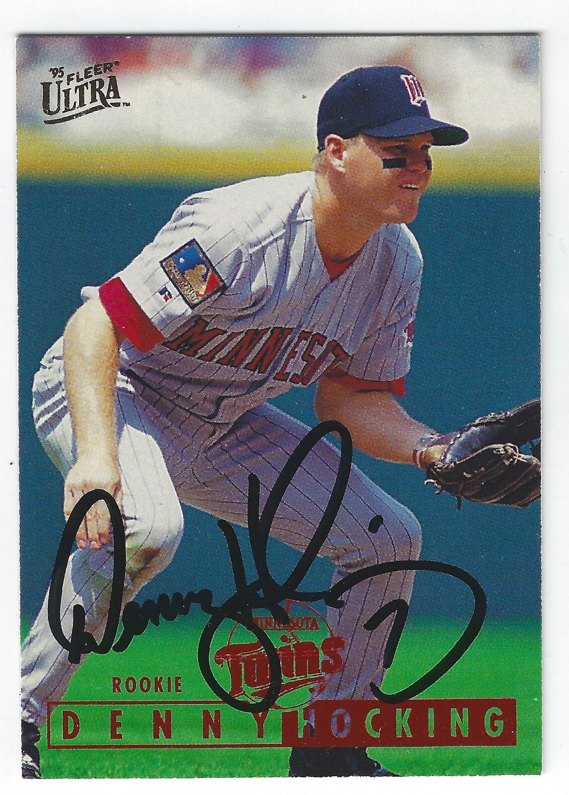 DENNY HOCKING MINNESOTA TWINS SIGNED CARD KANSAS CITY ROYALS COLORADO ROCKIES