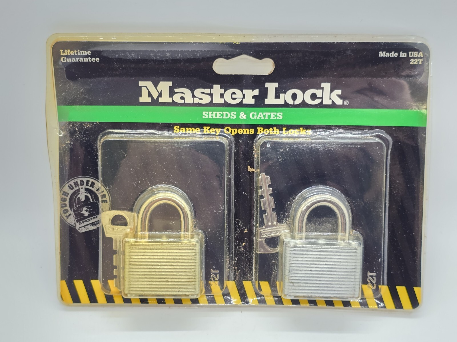 NOS Sealed MasterLock 22-T 1-1/2” Warded Locks & Keys Set of 2 22T