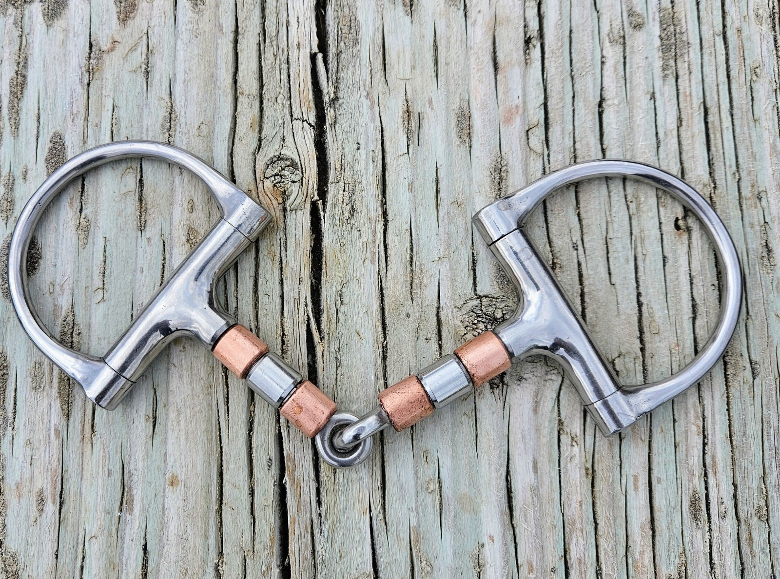 Dee Ring Snaffle Bit - Copper Rollers - Stainless Steel - 5" mouth