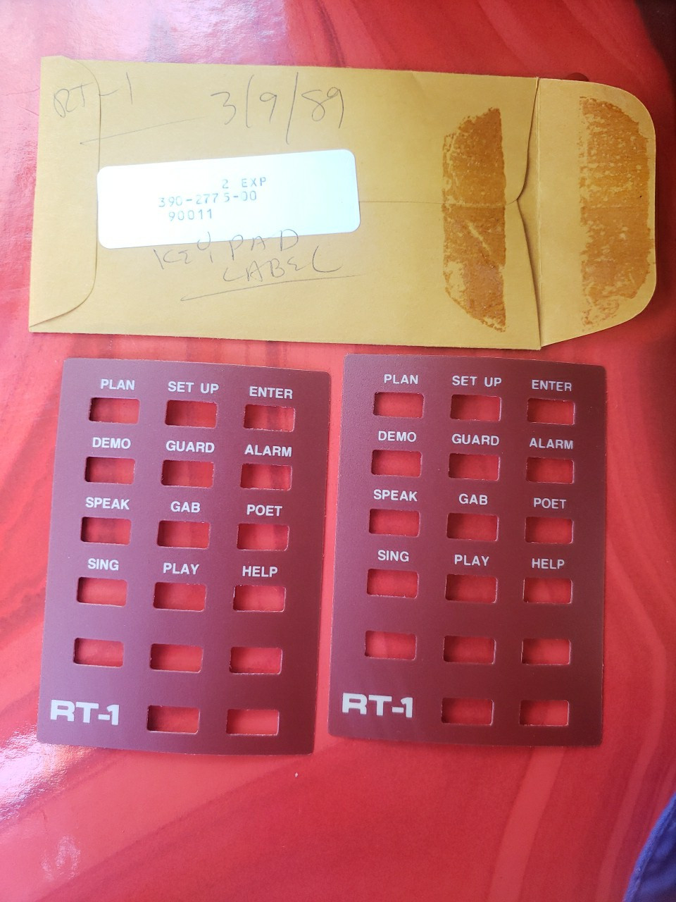 One New Heathkit RT-1 Keypad Label #390-2775 for the Hero Jr Robot NOS