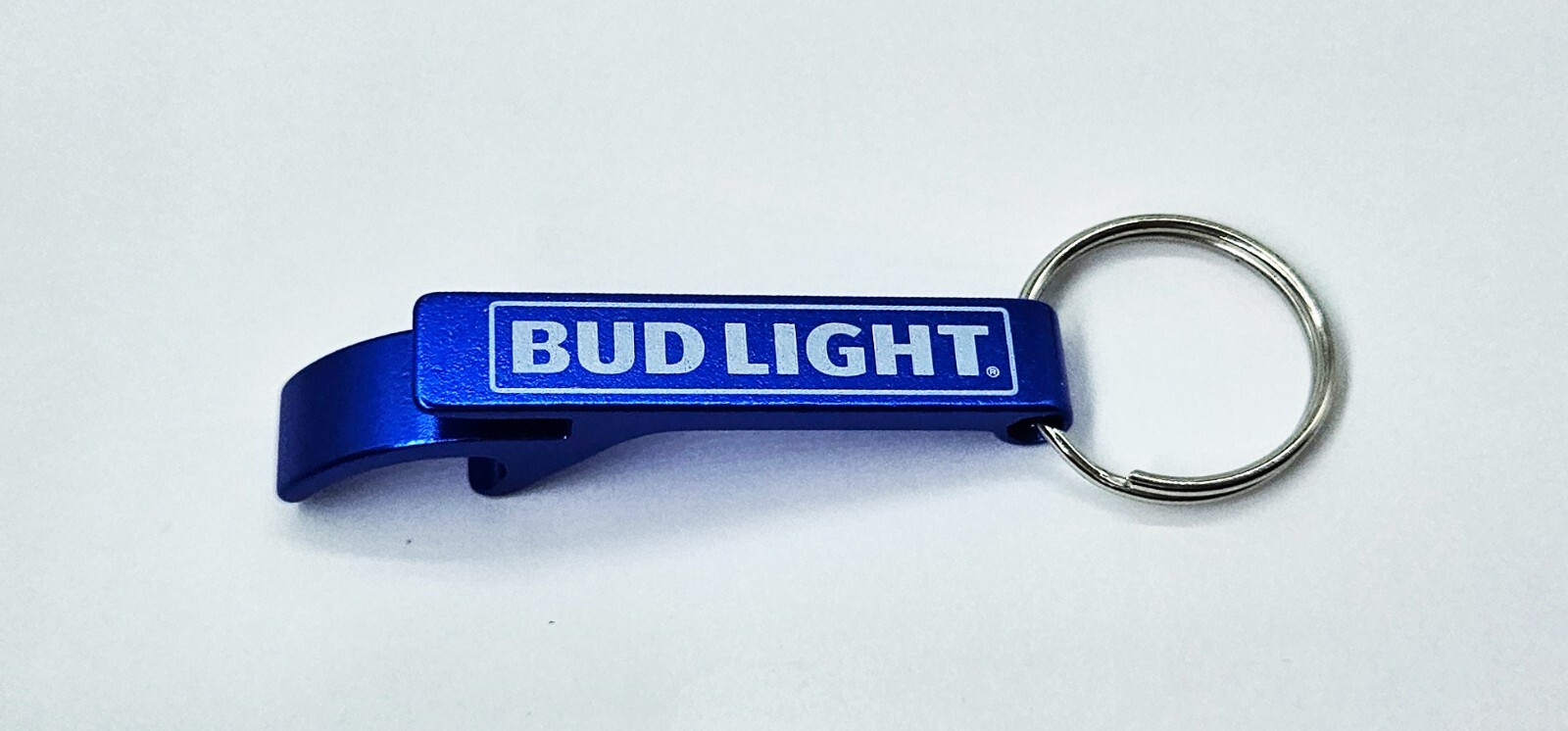 Official Budweiser Bud Light Beer Keychain Bottle Beer Opener Blue Classic NEW