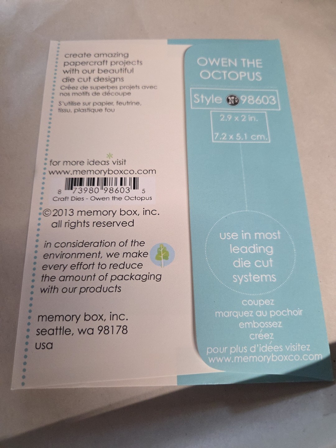 memory box die Owen The Octopus