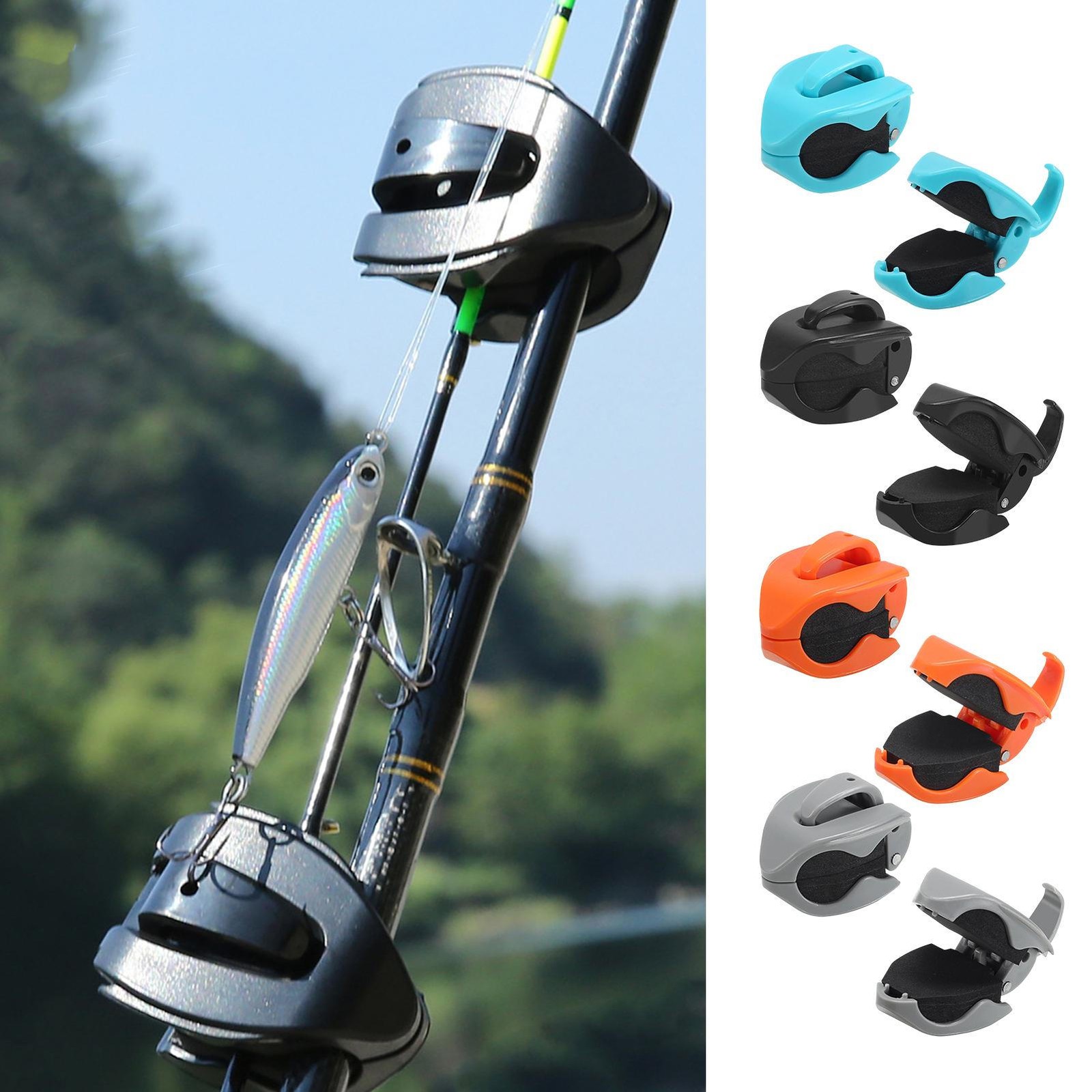 Rod Clips for Fishing Poles 2 Pieces Non-Slip Gadget Support Tool Rack
