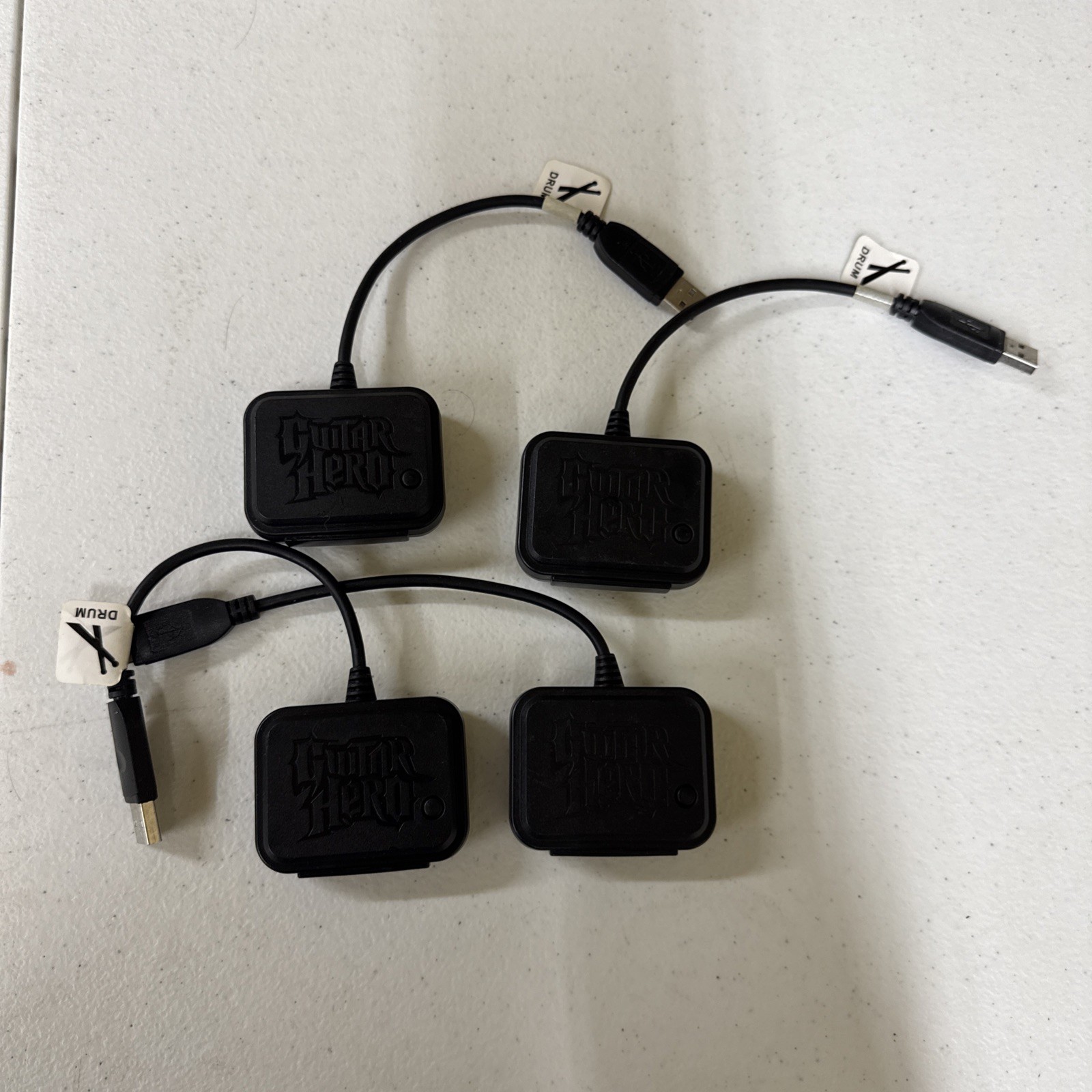 Lot of 4 - Guitar Hero Drum Dongle Receivers PS3 Wireless Red Octane 95481.806