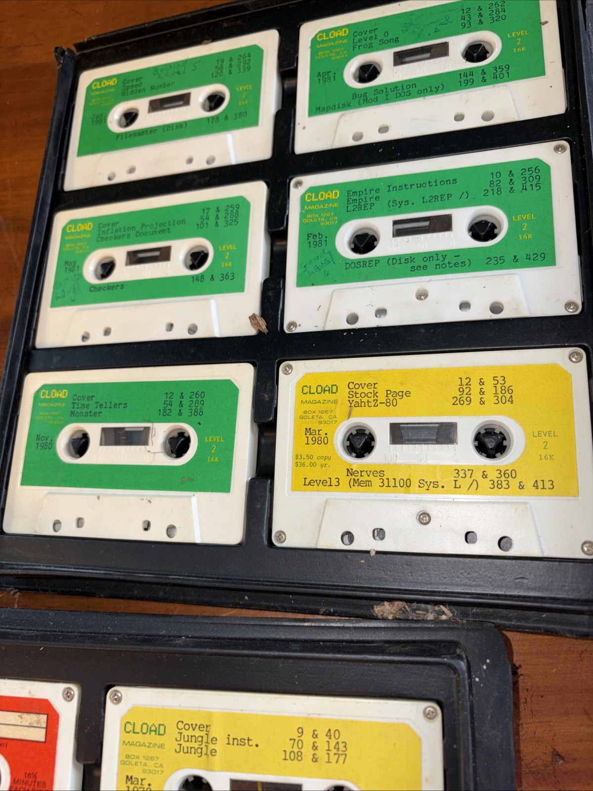 Lot Of 44 Computer Cassettes . Cload And Assorted Cassettes 2 Binders 44 Total