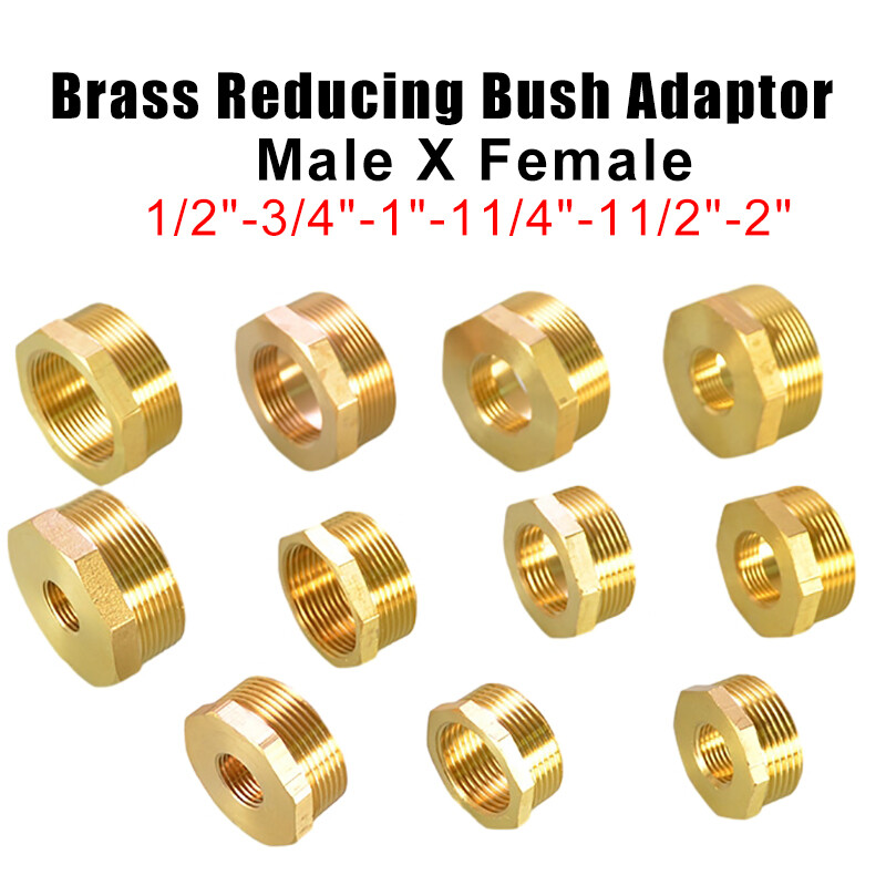Brass BSP Reducing Octagon Bush Male / Female Adaptor Fittings 1/2"-3/4"-1"~2"