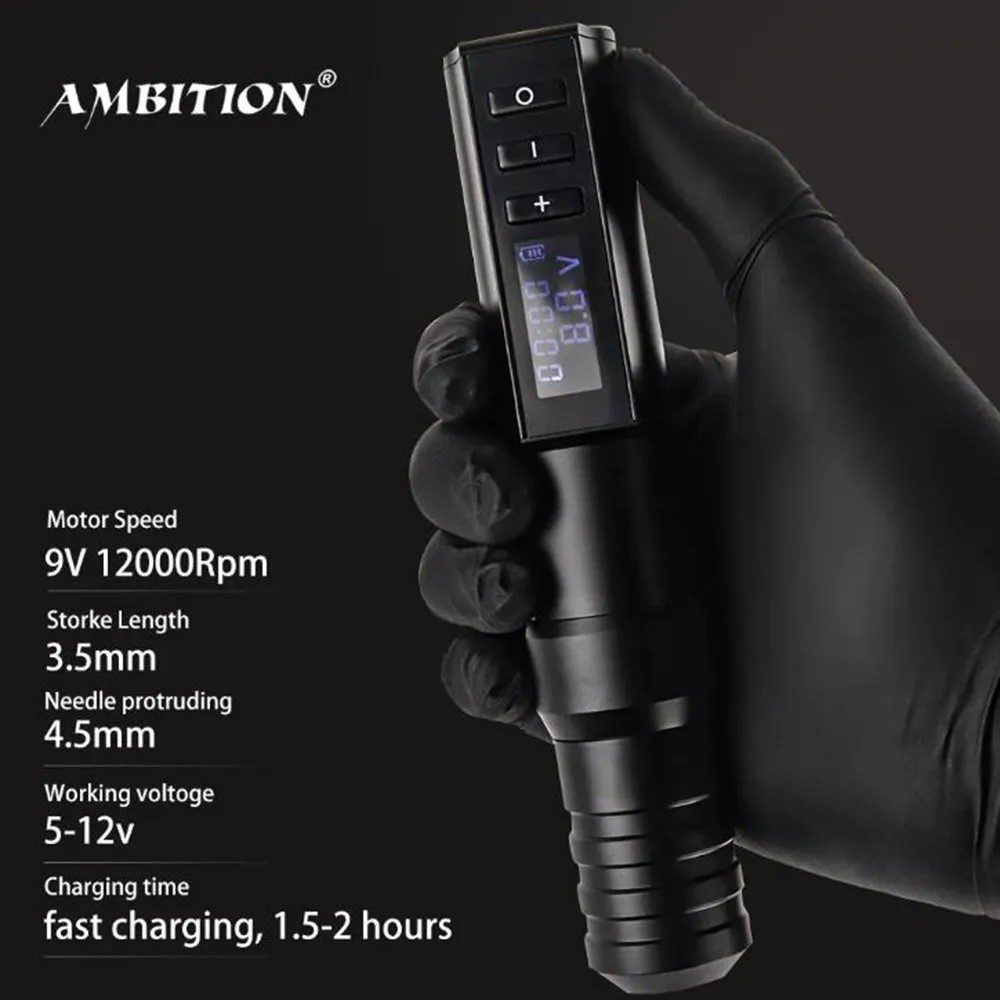 Wireless Tattoo Machine Pen with 1650mAh Lithium Battery Power