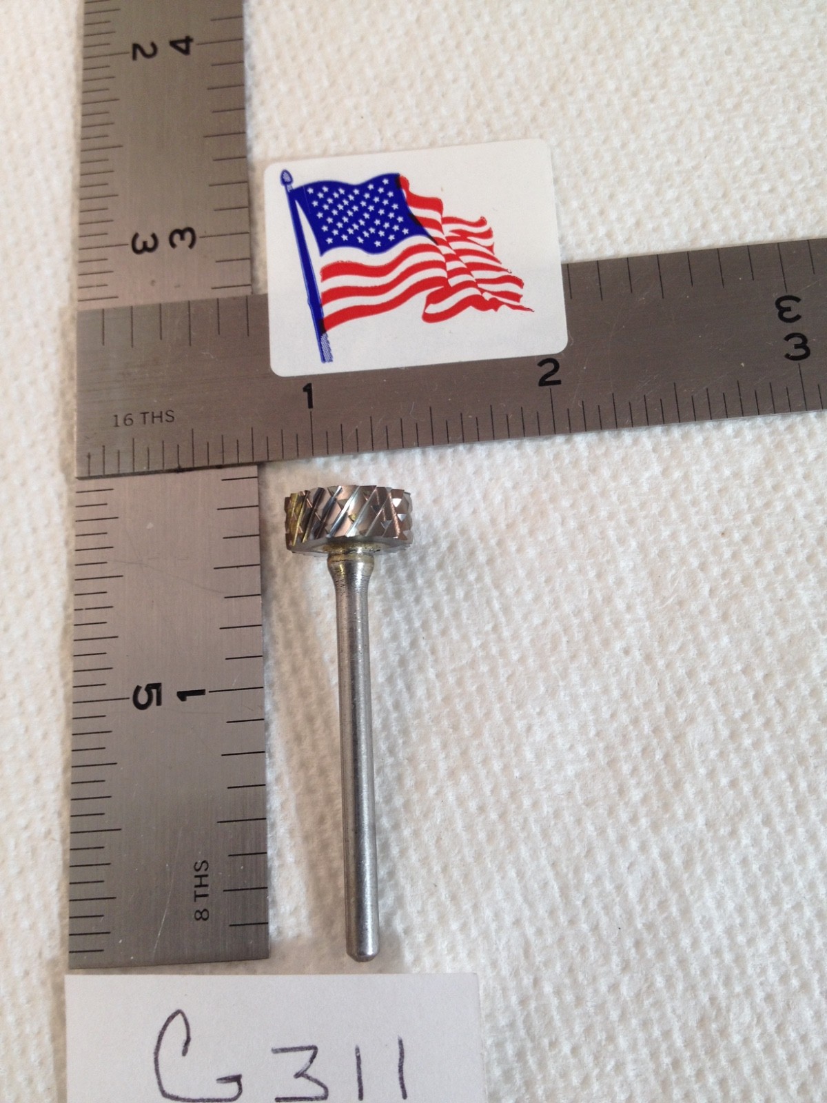 1 NEW FALCON / SGS 1/8" SH CARBIDE BURR. SA-51A (1/2" HEAD) DOUBLE CUT (G311)