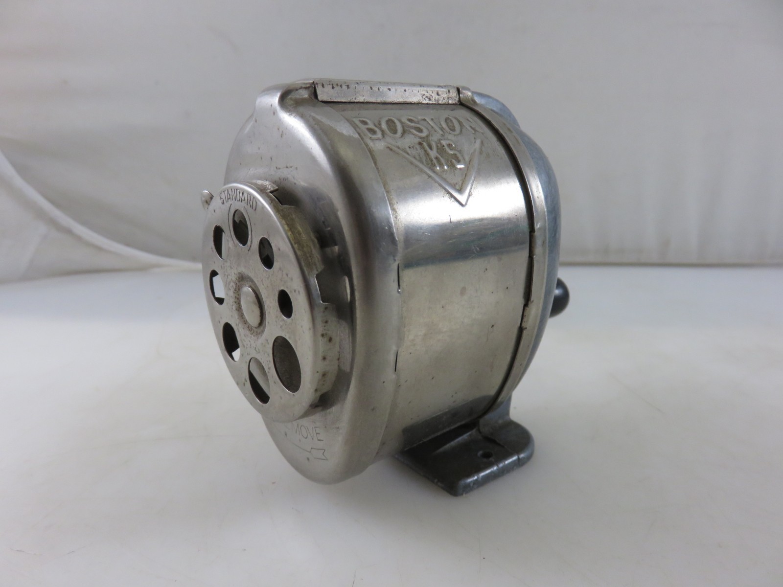 Boston KS Pencil Sharpener Wall Desk Mount 8 Hole Vintage Made In USA