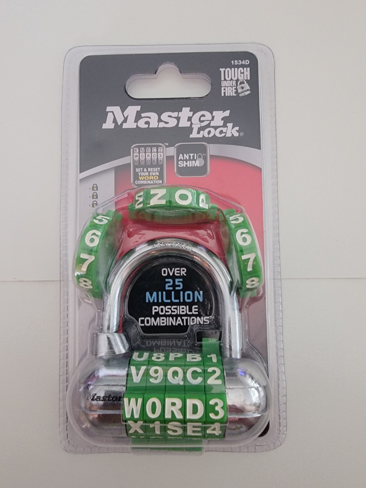 Master Lock Password Plus Combination Lock 1534D Alpha Numeric Green