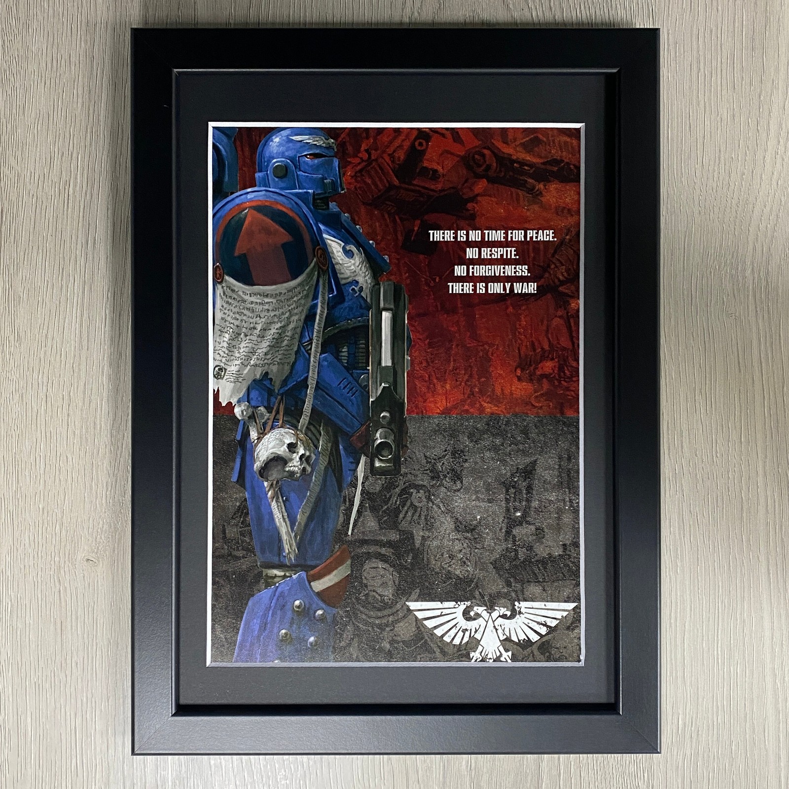 CRIMSON FISTS FRAMED ART SPACE MARINES ADEPTUS ASTARTES WARHAMMER 40,000 40K