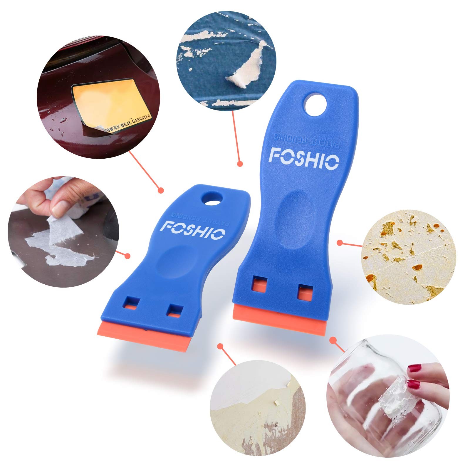 Plastic Razor Blade Scraper Include 2PCS Scraper Tool and 100PCS Blades for G...