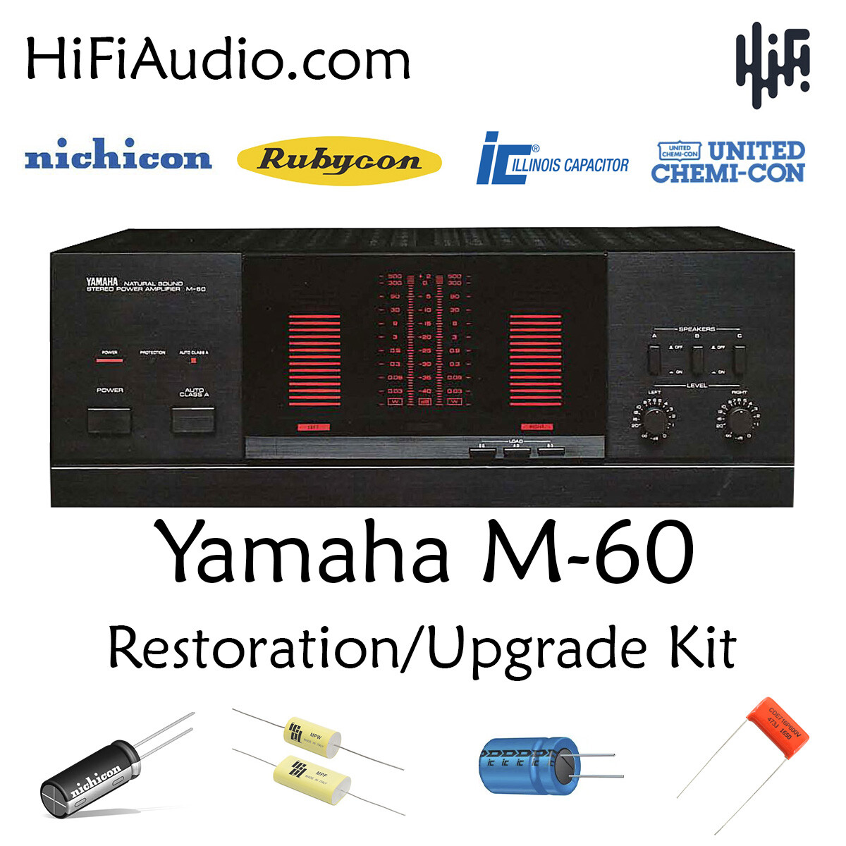 Yamaha M60 restoration recap upgrade  kit fix repair capacitor rebuild