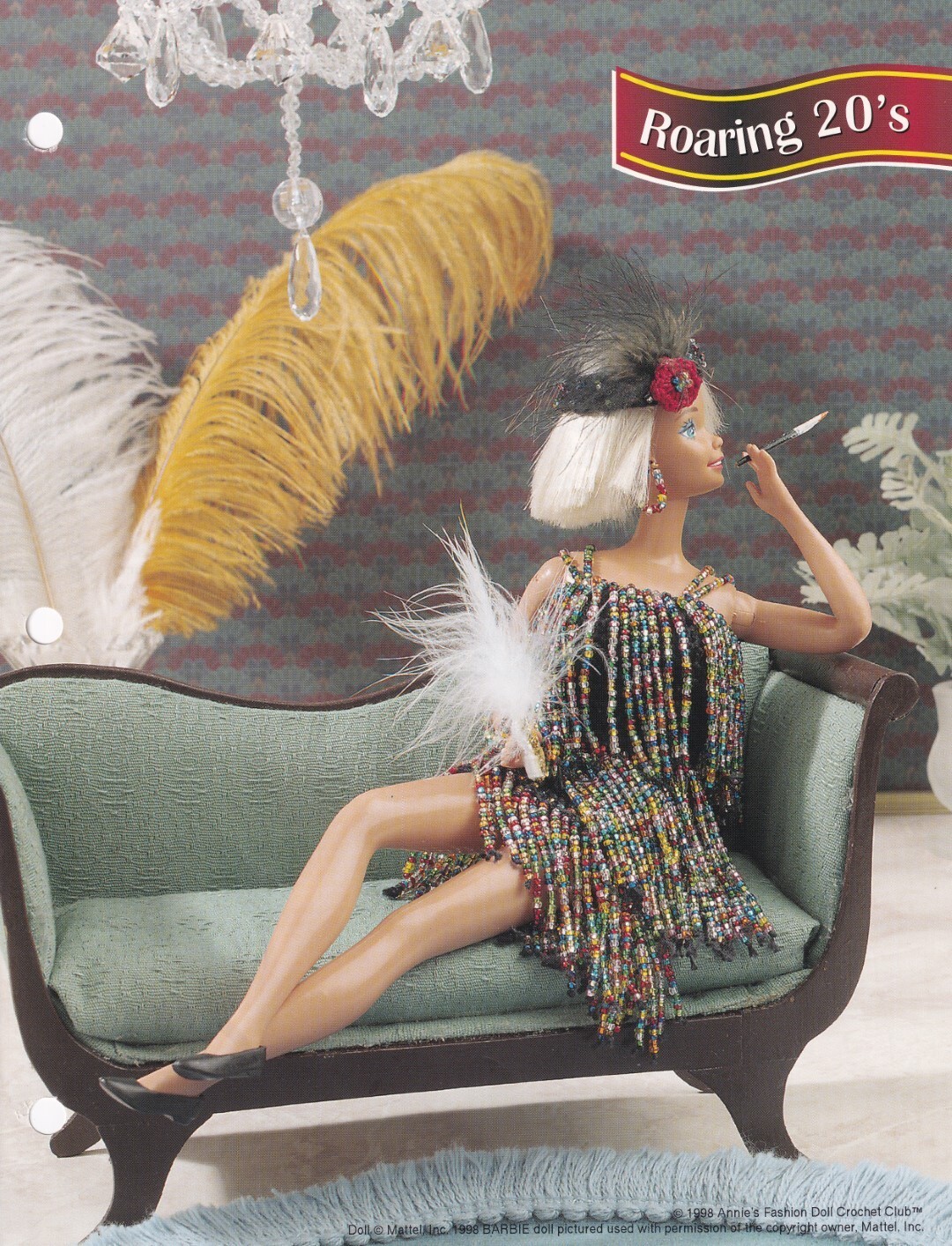 Fashion Doll Crochet Pattern ROARING 20's Flapper Dress & Headband