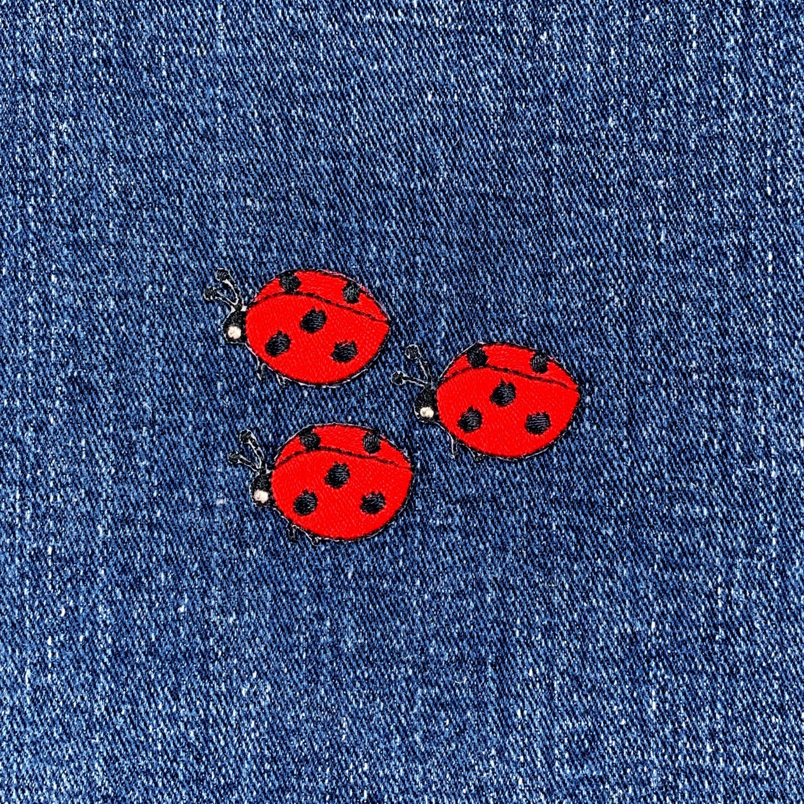 3-Pack Ladybug Applique Patch Mini Embroidered Insect Lady Bug Badge 1" Iron On