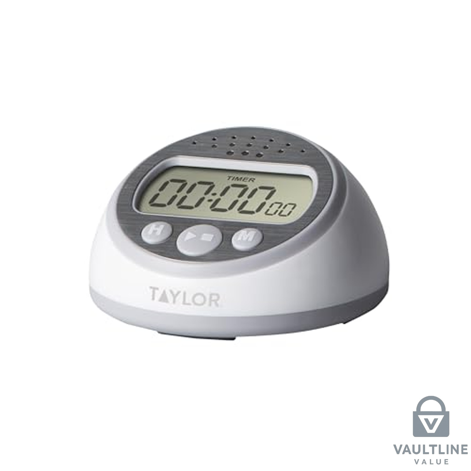 Taylor Digital Kitchen Timer with Stainless Steel Accents and Clock Function