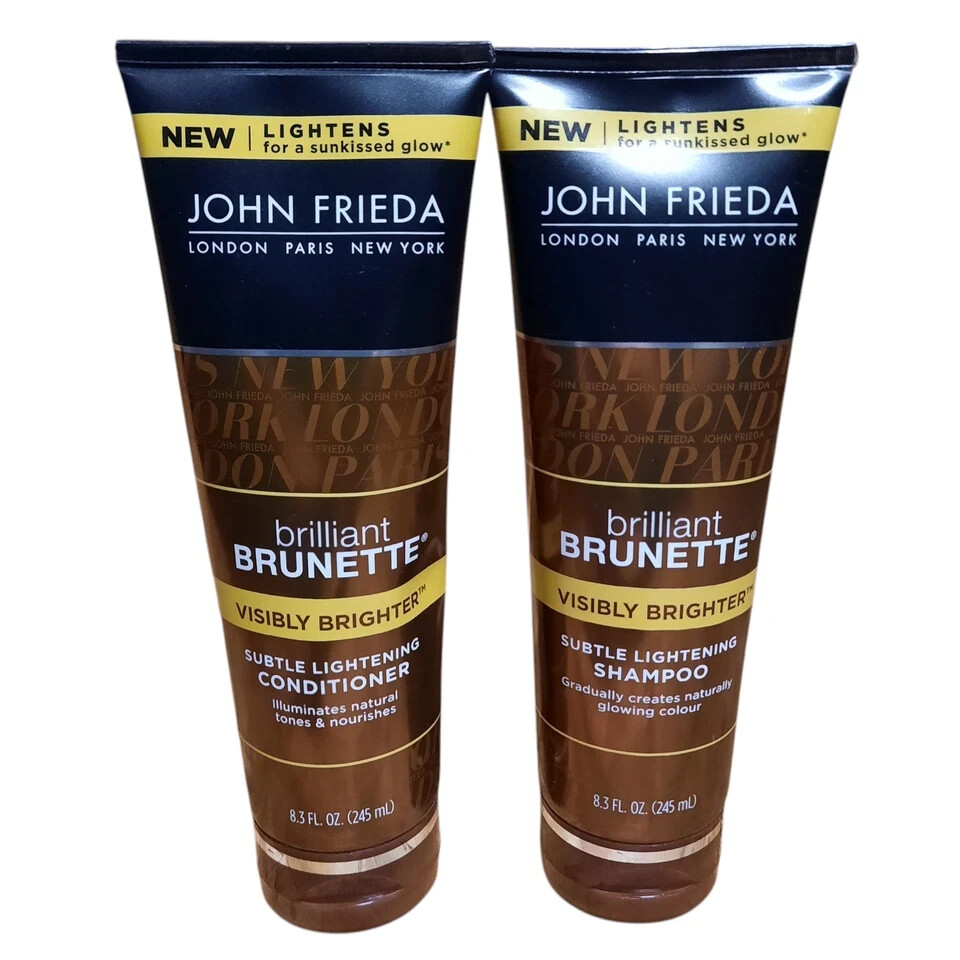 John Frieda Brilliant Brunette Shampoo & Conditioner Subtle Lightening 8.3 oz
