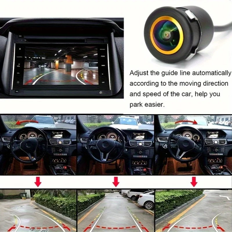 Dynamic Trajectory Reverse Car Camera with 170° Fisheye Lens, CCD Sensor, Wide A
