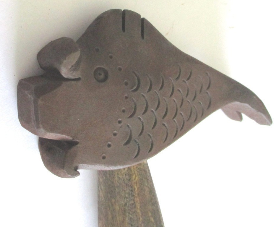 ANTIQUE OLD TOOL CLAW HAMMER FISH SHAPE UNUSUAL RARE