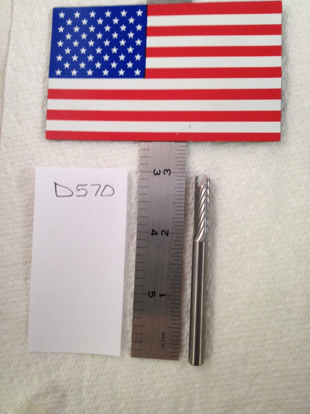 1 NEW 1/4" (.250) SHANK CARBIDE BURRS SINGLE CUT. DRILL POINTER USA MADE {D570}